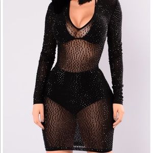 FashionNova Isabella Rhinestone Dress Size: Large